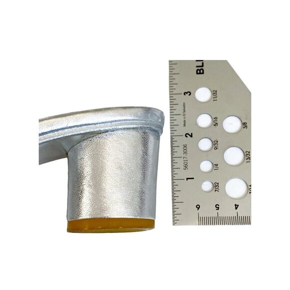 Michel Perry silver leather caged sling back sandal, Size 37 EU, Vintage from 90 - Picture 12 of 13